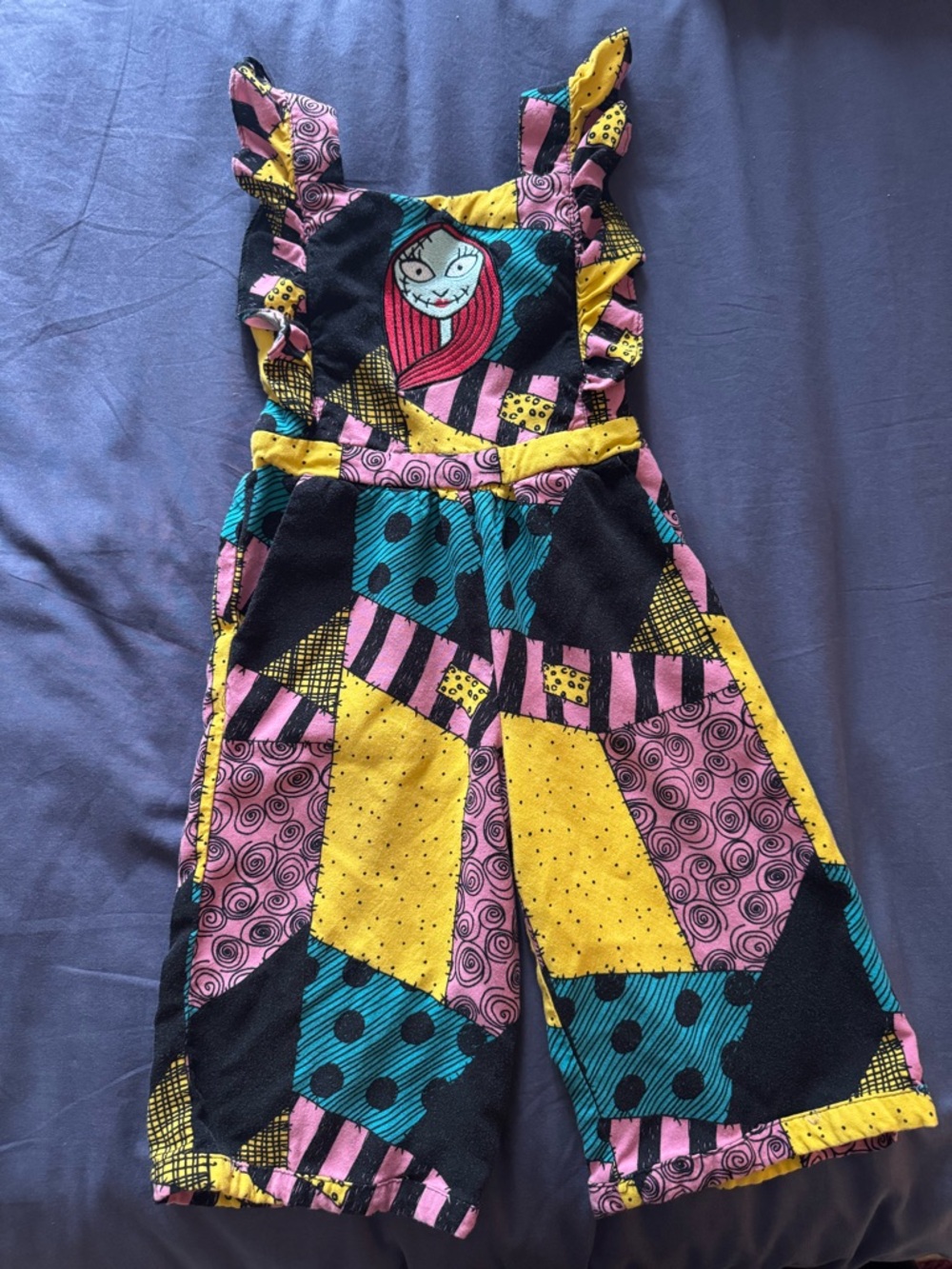 Jumpsuit with Sally from The Nightmare Before Christmas - Yellow, Pink, Teal